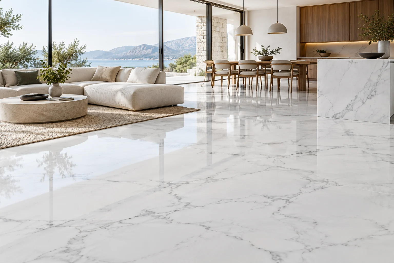 AI-generated marble-inspired flooring inspiration
