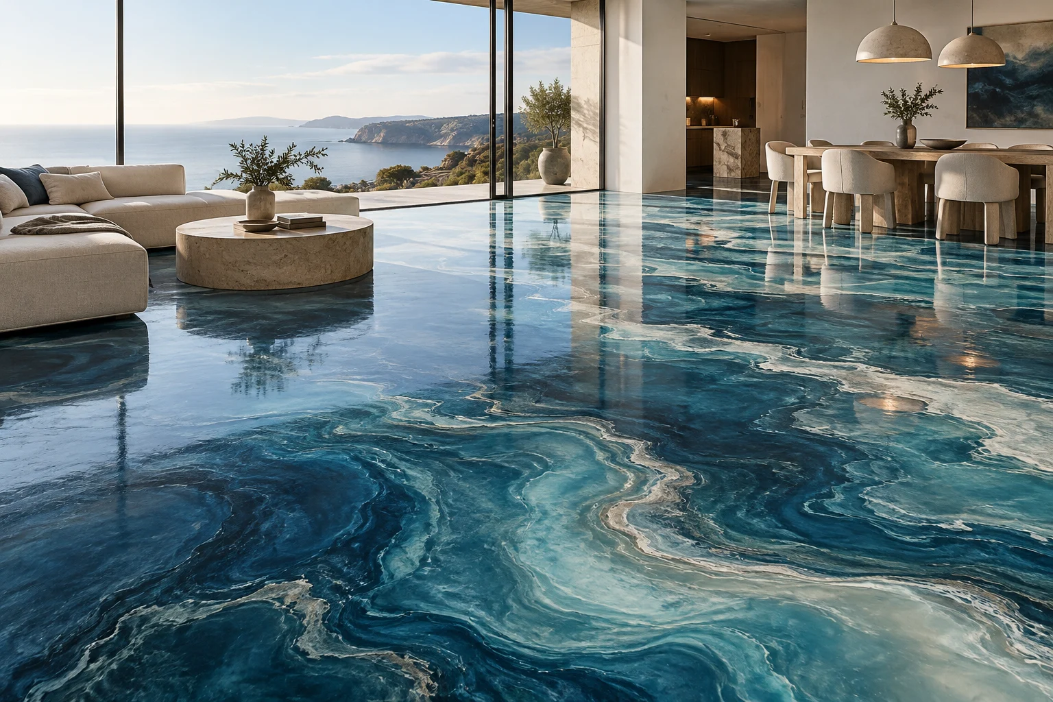 AI-generated ocean flow floor concept