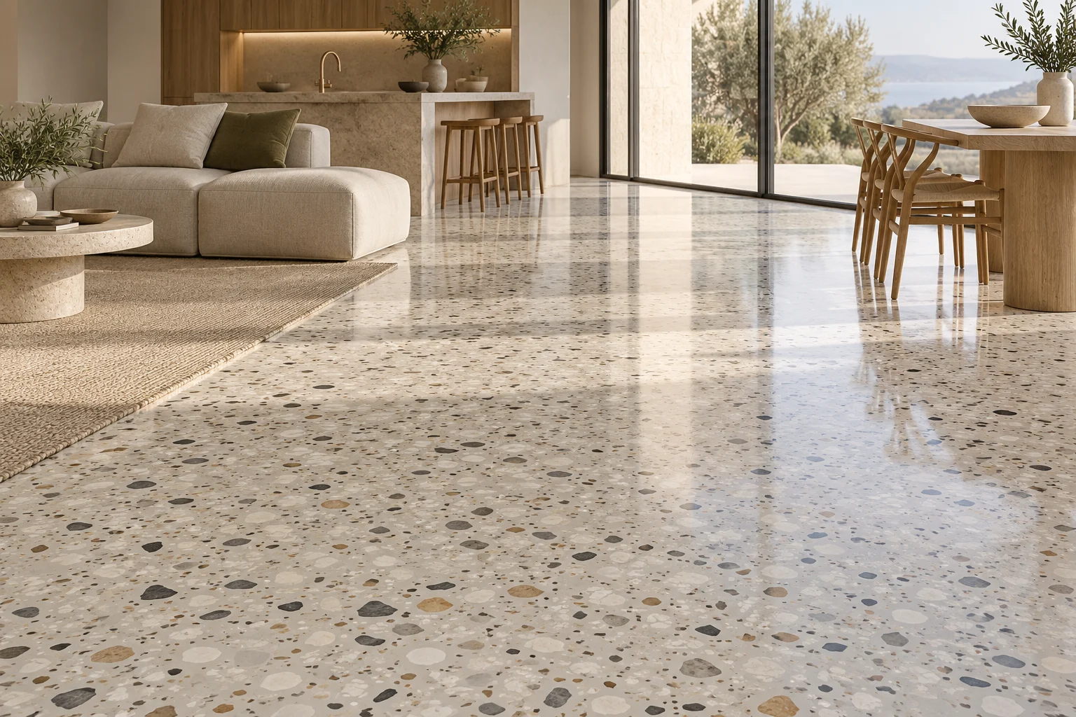 AI-generated terrazzo-inspired floor concept